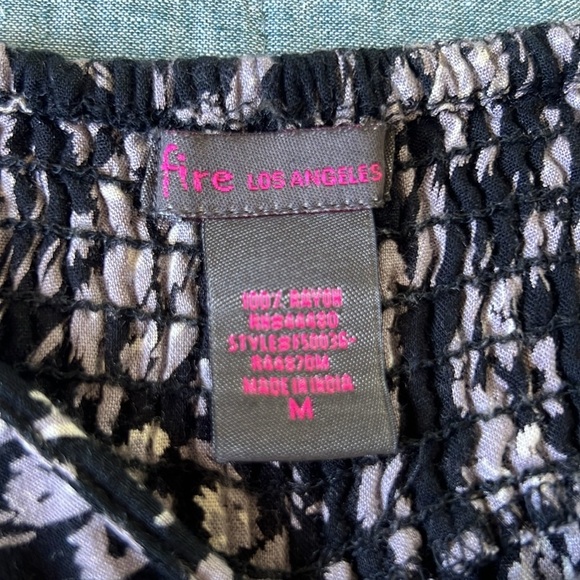 Boho Wide Leg Basque Waist Festival Flowy Pants 100% Rayon  | M - Picture 6 of 9